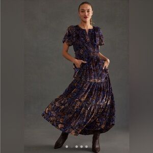 Anthropologie velvet dress